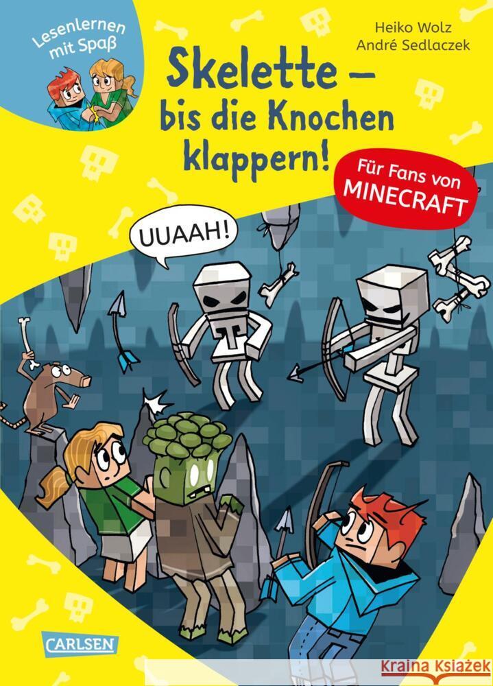 Lesenlernen mit Spaß - Minecraft 7: Skelette - bis die Knochen klappern! Wolz, Heiko 9783551068675 Carlsen - książka