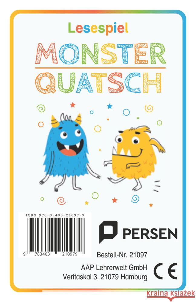 Lesespiel Monster-Quatsch, m. 1 Beilage Stadelmeier, Janet 9783403210979 Persen Verlag in der AAP Lehrerwelt - książka