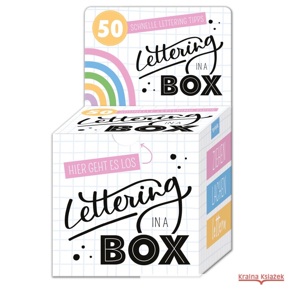 Lettering in a Box - 50 schnelle Letteringtipps - ziehen lachen lettern Landschützer, Cornelia 9783963473388 Lingen - książka