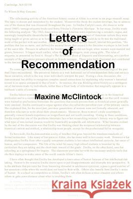 Letters of Recommendation Maxine McClintock 9781937828004 Collaboratory for Liberal Learning - książka