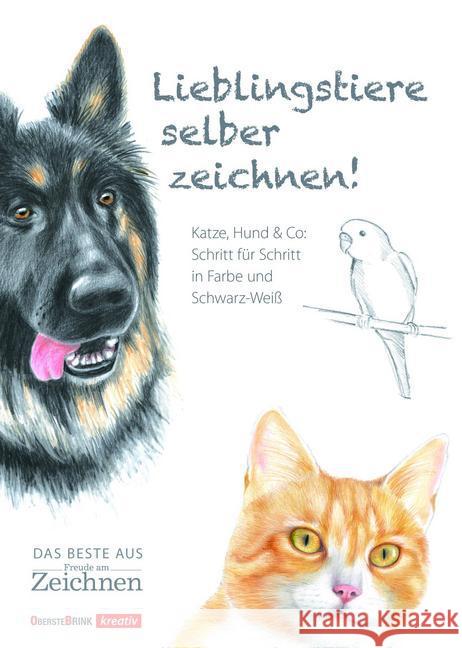 Lieblingstiere selber zeichnen! : Katze, Hund & Co: Schritt für Schritt in Farbe und Schwarz-Weiß Türk, Hanne 9783934333932 Oberstebrink/Eltern-Bibliothek - książka