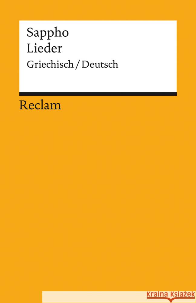 Lieder Sappho 9783150140840 Reclam, Ditzingen - książka