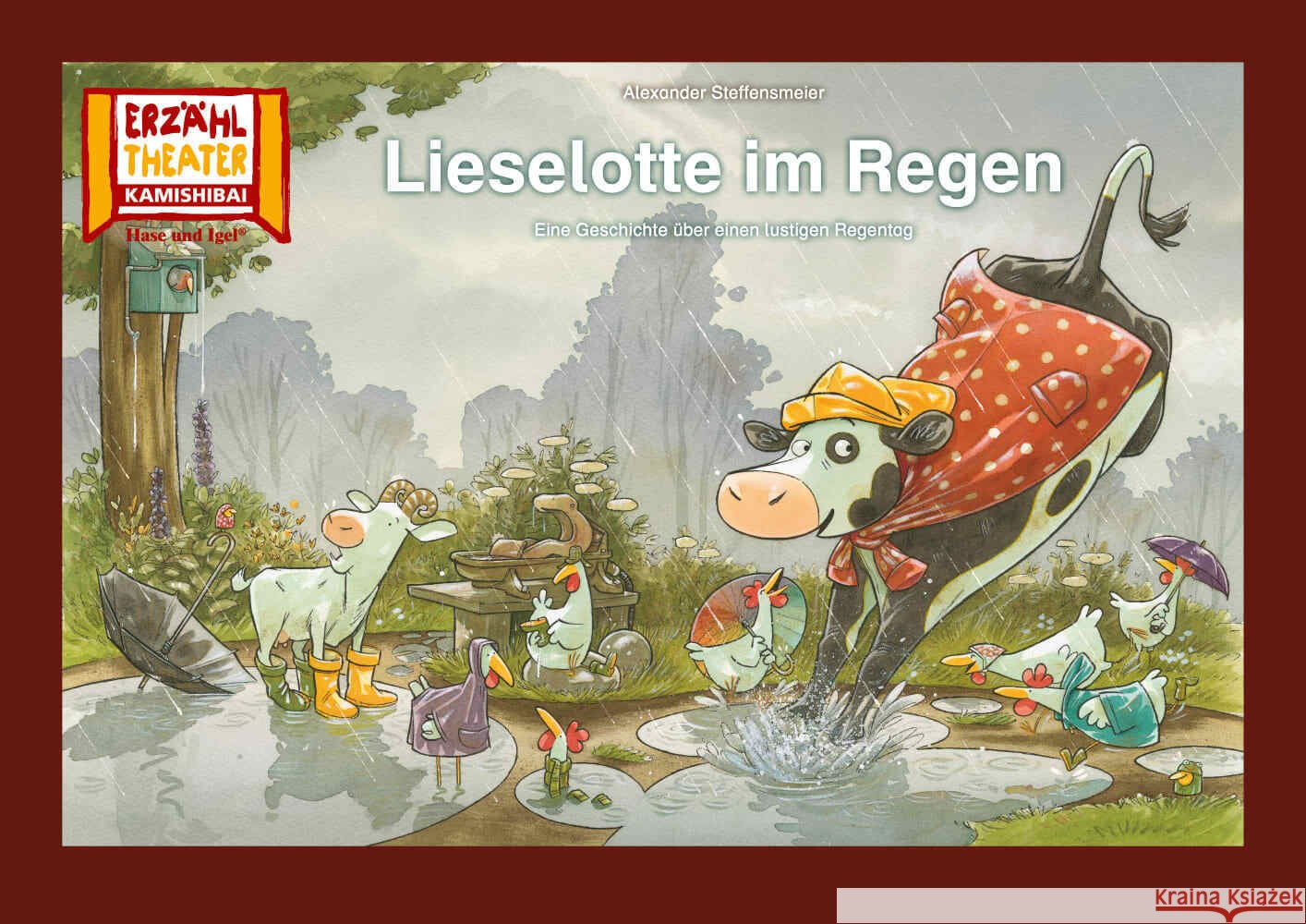 Lieselotte im Regen / Kamishibai Bildkarten Steffensmeier, Alexander 4260505832988 Hase und Igel - książka