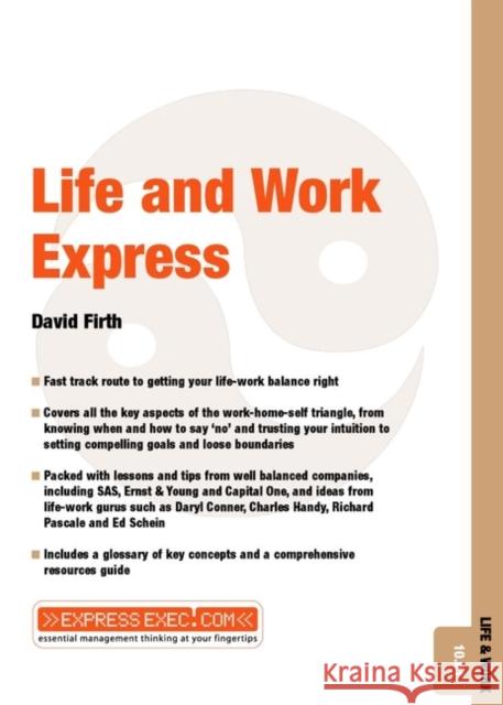 Life and Work Express: Life and Work 10.01 Firth, David 9781841123899 Capstone Publishing - książka