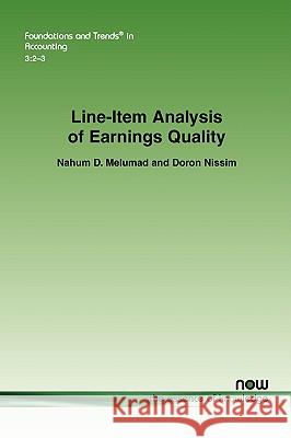 Line-Item Analysis of Earnings Quality Melumad, Nahum D. 9781601982124 Now Publishers, - książka