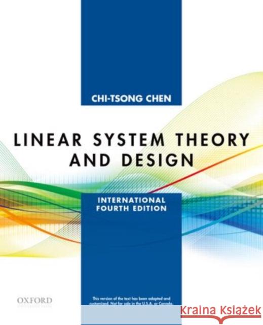 Linear System Theory and Design : International Fourth Edition   9780199964543 Oxford University Press Inc - książka