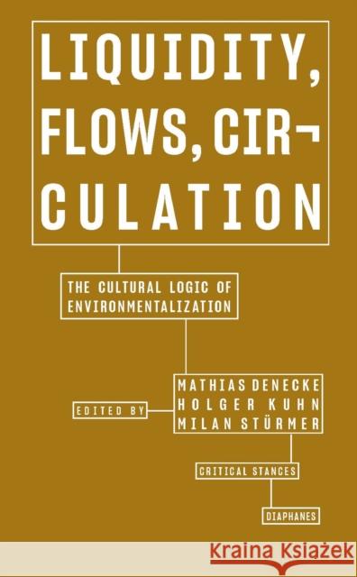 Liquidity, Flows, Circulation: The Cultural Logic of Environmentalization Mathias Denecke Holger Kuhn Milan St 9783035804812 Diaphanes AG - książka