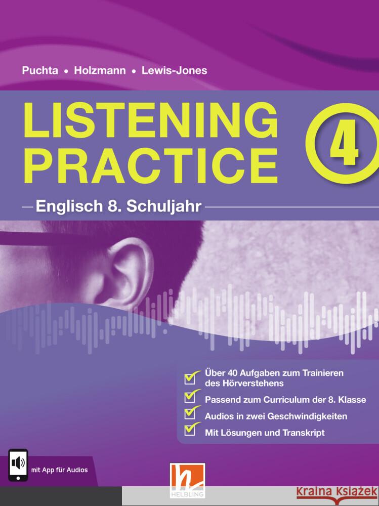 Listening Practice 4. Heft inkl. HELBLING Media App Puchta, Herbert, Holzmann, Christian, Lewis-Jones, Peter 9783990894255 Helbling Verlag - książka