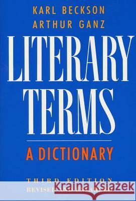 Literary Terms Karl Beckson Arthur Ganz 9780374521776 Farrar Straus Giroux - książka