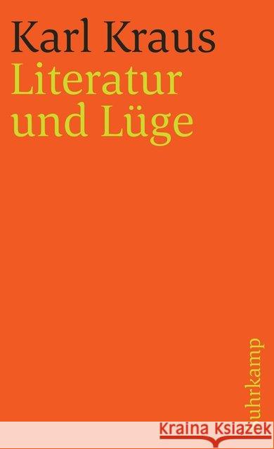 Literatur und Lüge Kraus, Karl   9783518378137 Suhrkamp - książka