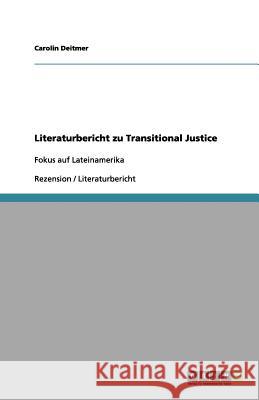 Literaturbericht zu Transitional Justice Carolin Deitmer 9783656022930 Grin Verlag - książka