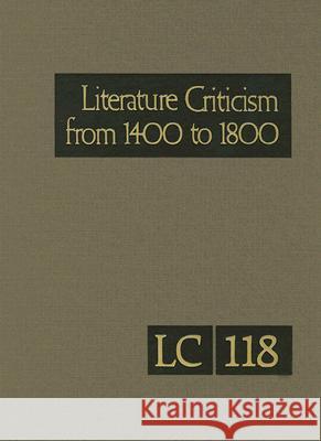 Literature Criticism from 1400 to 1800 Schoenberg, Thomas J. 9780787687359 Thomson Gale - książka