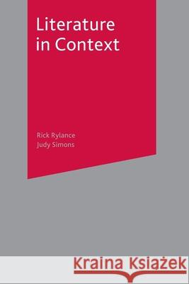 Literature in Context Rick Rylance 9780333803912  - książka