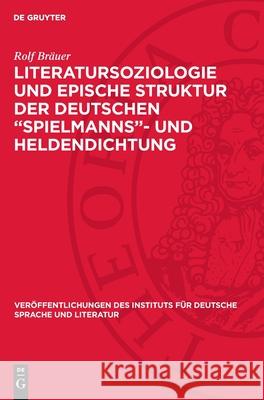 Literatursoziologie Und Epische Struktur Der Deutschen 