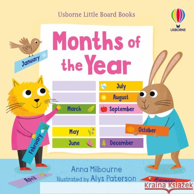 Little Board Books Months of the Year Anna Milbourne 9781803703305 Usborne Publishing Ltd - książka