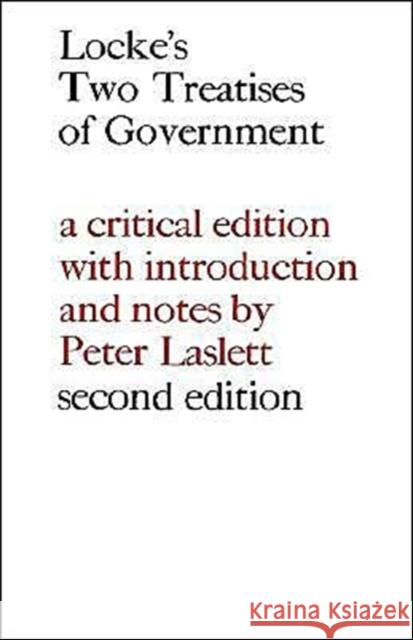 Locke: Two Treatises of Government John Locke John Locke Peter Laslett 9780521069038 Cambridge University Press - książka