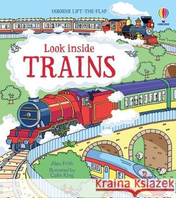 Look Inside Trains Alex Frith Colin King 9781805070382 Usborne Books - książka