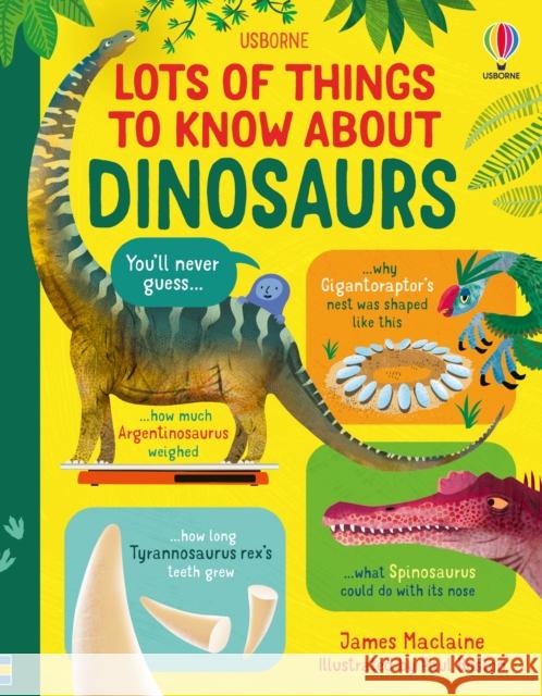 Lots of Things to Know About Dinosaurs James Maclaine 9781803700298 Usborne Publishing Ltd - książka