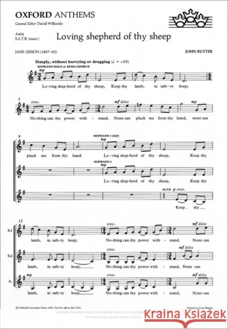 Loving shepherd of thy sheep  9780193504523 Oxford University Press - książka