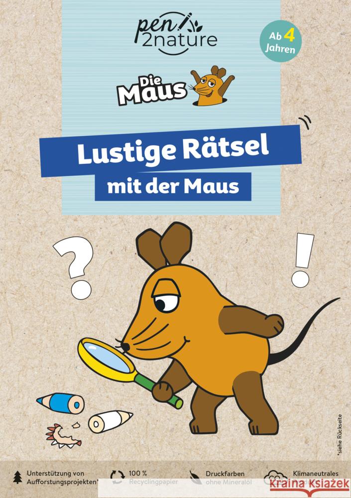 Lustige Rätsel mit der Maus. Bunter Rätselblock für Kinder ab 4 Jahren pen2nature 9783987640506 Pen2nature - książka