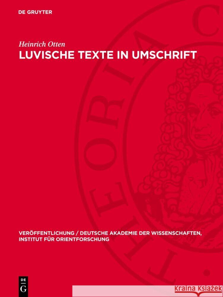 Luvische Texte in Umschrift Heinrich Otten 9783112766200 De Gruyter (JL) - książka