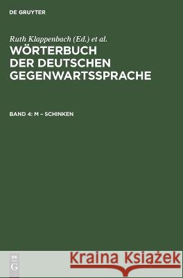 M - Schinken R Klappenbach, H Malige-Klappenbach, G Kempcke, No Contributor 9783112646991 De Gruyter - książka