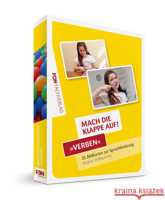 Mach die Klappe auf - Verben : 35 Bildkarten zur Spacheförderung Willikonsky, Ariane 9783943155495 FON Fachverlag - książka