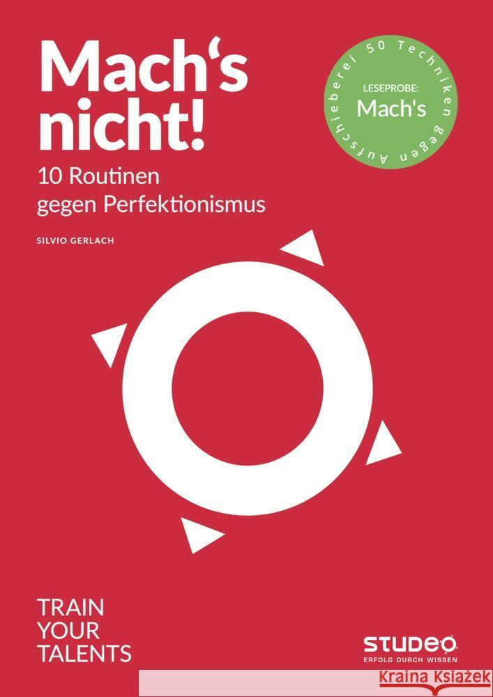 Mach's nicht! - 10 Routinen gegen Perfektionismus Gerlach, Silvio 9783936875676 Studeo - książka