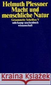 Macht und menschliche Natur Plessner, Helmuth 9783518292280 Suhrkamp - książka