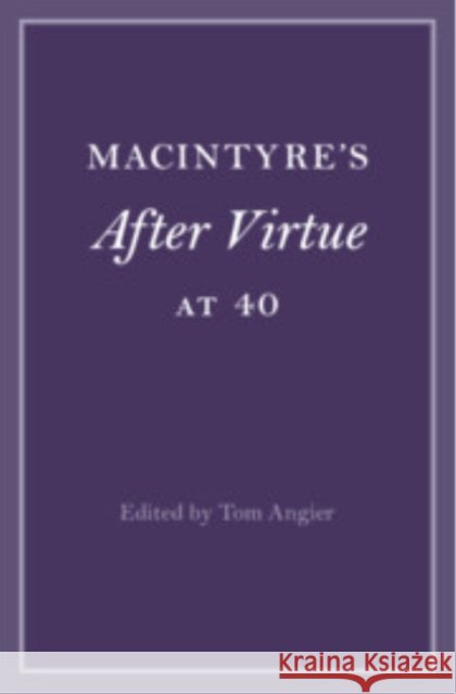 MacIntyre's After Virtue at 40  9781009074759 Cambridge University Press - książka