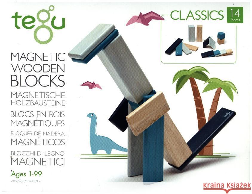 Magnetisches Holzset blau, 14 Teile : Build your magnetic wooden world  0853606003889 tegu - książka