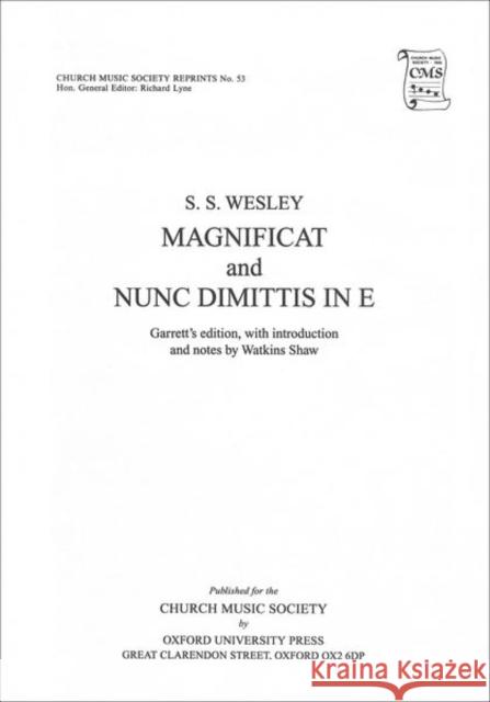 Magnificat and Nunc Dimittis in E  9780193953178 Oxford University Press - książka