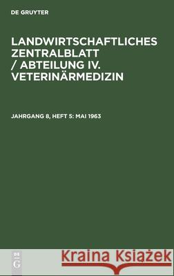 Mai 1963 No Contributor 9783112598337 de Gruyter - książka