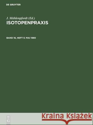 Mai 1980 J Mühlenpfordt, No Contributor 9783112523933 De Gruyter - książka