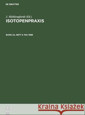 Mai 1986 J Mühlenpfordt, No Contributor 9783112523292 De Gruyter - książka