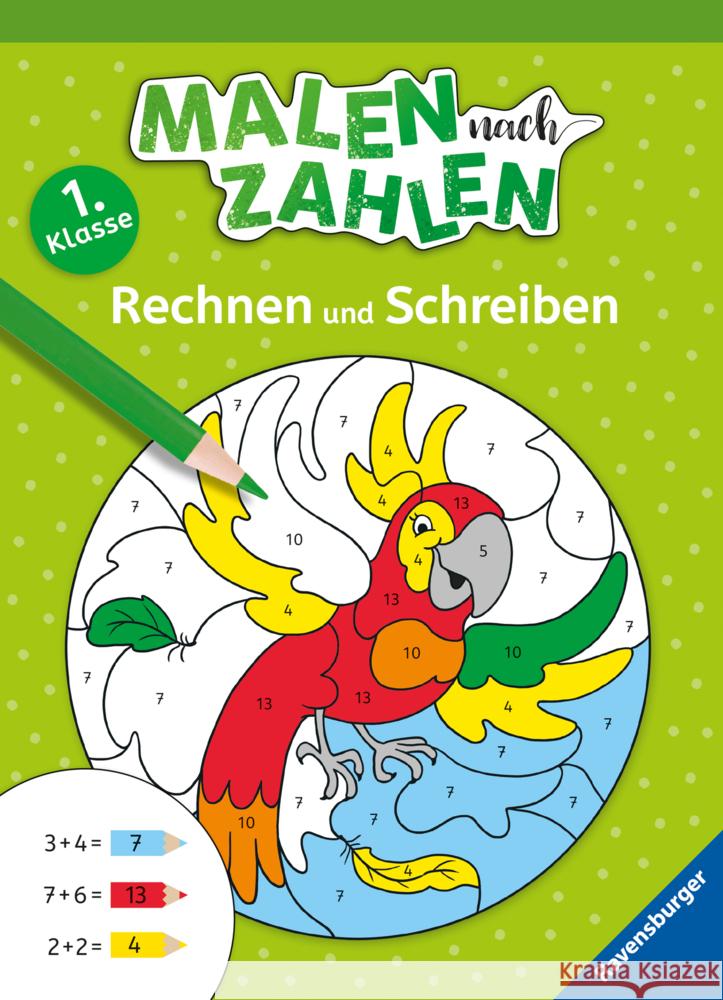 Malen nach Zahlen, 1. Kl.: Rechnen und Schreiben Jebautzke, Kirstin 9783473489770 Ravensburger Verlag - książka