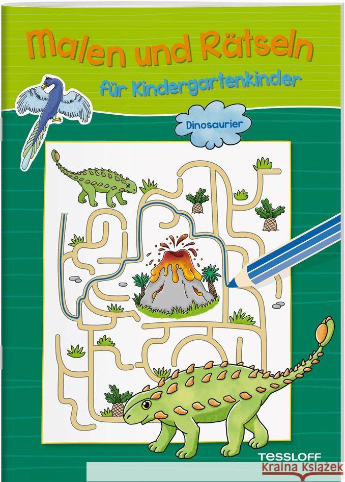 Malen und Rätseln für Kindergartenkinder. Dinosaurier  9783788645908 Tessloff Verlag Ragnar Tessloff GmbH & Co. KG - książka