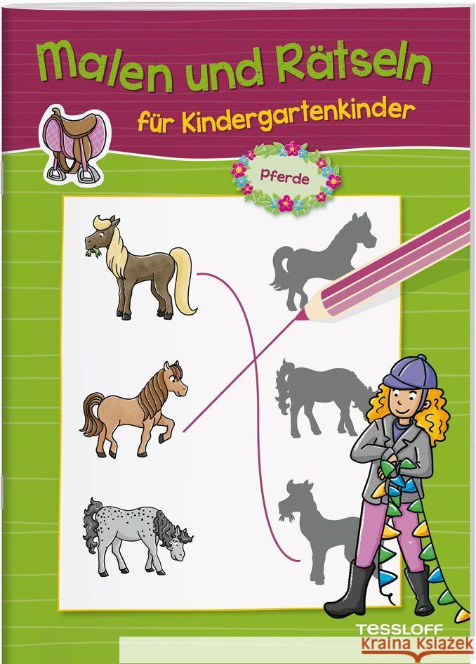 Malen und Rätseln für Kindergartenkinder. Pferde  9783788645915 Tessloff Verlag Ragnar Tessloff GmbH & Co. KG - książka