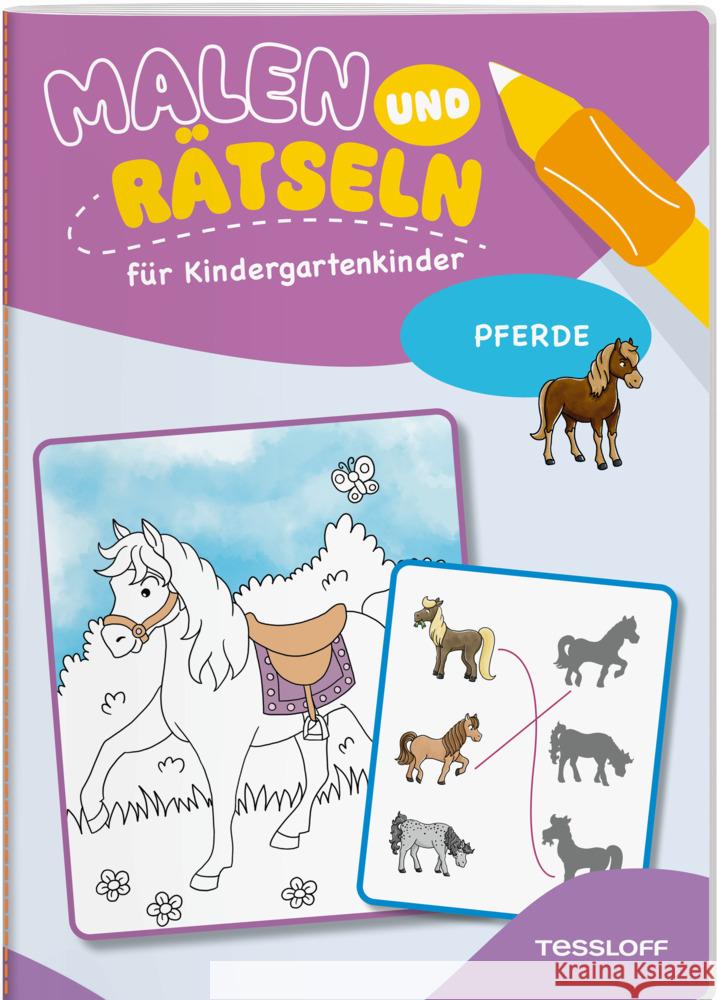 Malen und Rätseln für Kindergartenkinder. Pferde  9783788647544 Tessloff Verlag Ragnar Tessloff GmbH & Co. KG - książka
