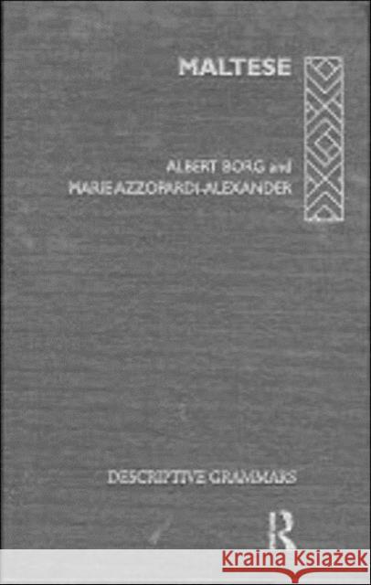 Maltese Albert J. Borg Marie Azzopardi-Alexander Azzopardi-Alexa 9780415022439 Routledge - książka