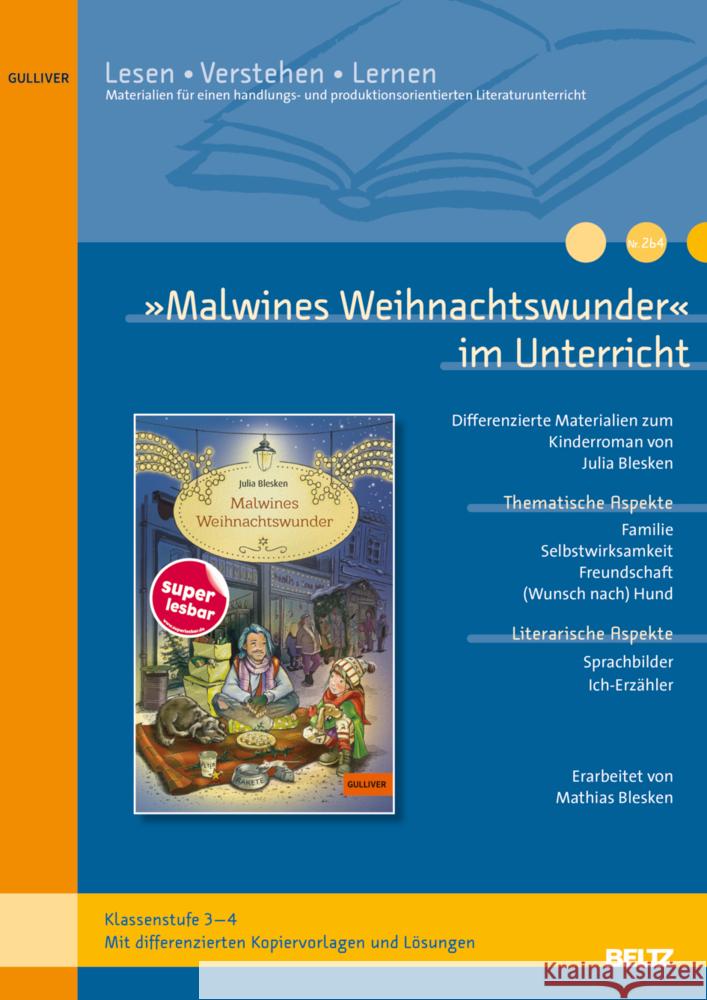 »Malwines Weihnachtswunder« im Unterricht Blesken, Mathias 9783407824899 Beltz - książka