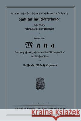 Mana: Der Begriff Des 