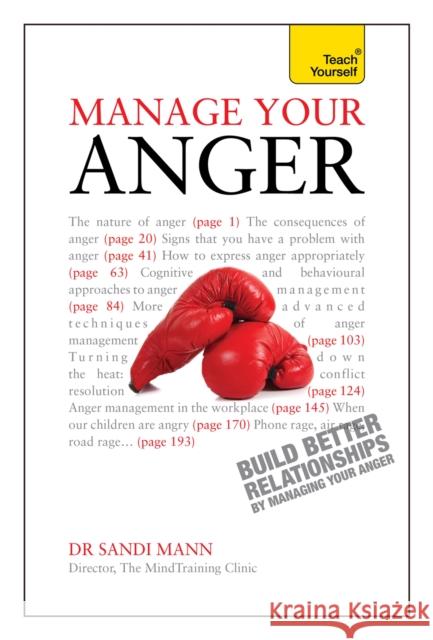 Manage Your Anger: Teach Yourself Sandi Mann 9781444176780  - książka