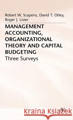 Management Accounting, Organizational Theory and Capital Budgeting: 3surveys Scapens, Robert W. 9780333364291 PALGRAVE MACMILLAN - książka