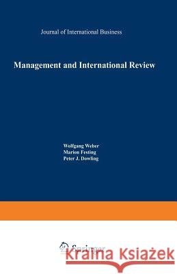 Management and International Review: Cross-Cultural and Comparative International Human Resource Management Weber, Wolfgang 9783409114196 Springer - książka