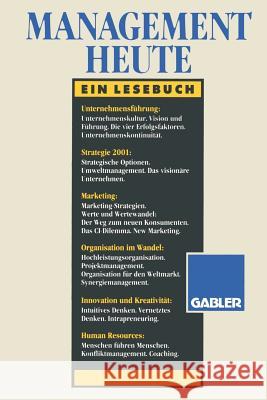 Management Heute: Ein Lesebuch Steinmann, Horst 9783409189026 Gabler Verlag - książka