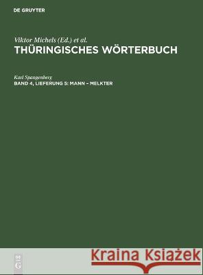Mann - Melkter Karl Spangenberg 9783112615997 De Gruyter - książka