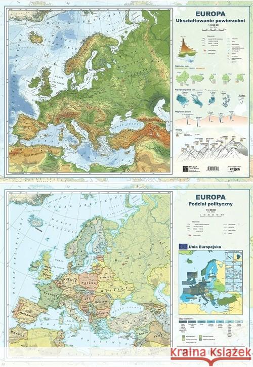 Mapa Europy A2 Dwustronna ścienna ART-MAP  9788394567279 ART-MAP - książka