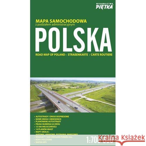 MAPA POLSKI - SAMOCHODOWA 1: 700 000 Wydawnictwo Piętka 9788387728632 Wydawnictwo Kartograficzne - książka