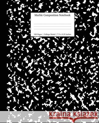 Marble Composition Notebook College Ruled: Black Marble Notebooks, School Supplies, Notebooks for School Young Dreamers Press 9781989387672 Young Dreamers Press - książka